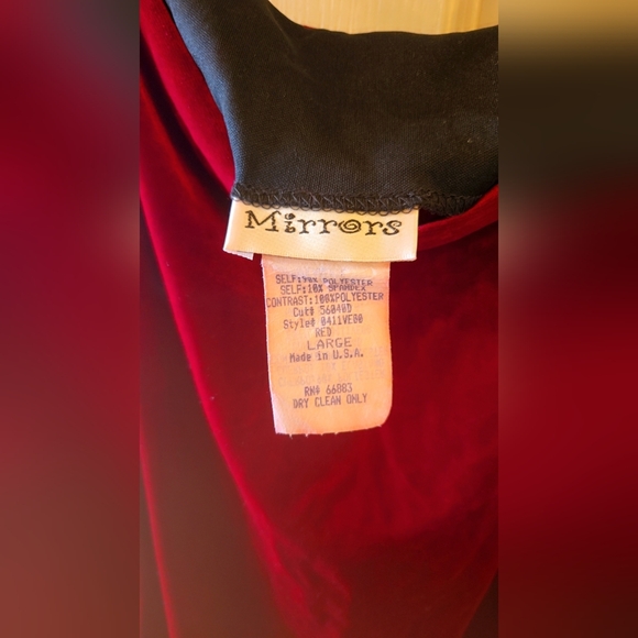 Vintage Red Velvet Cocktail Dress - Cowl Neck Line & Rhinestone Straps - Picture 4 of 4